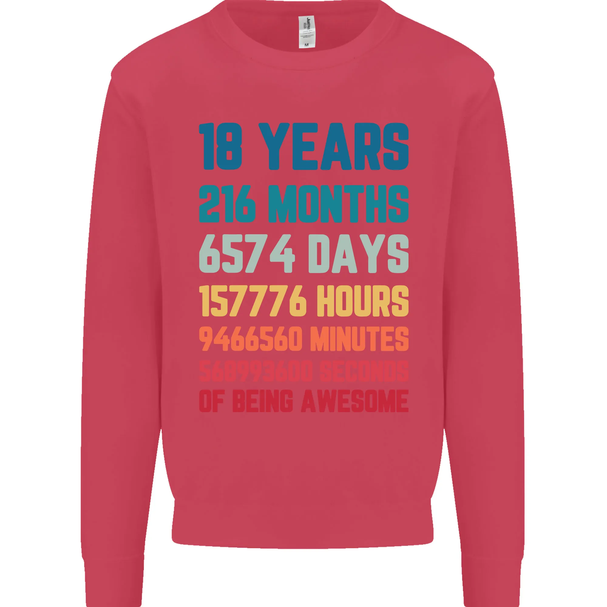 18th Birthday 18 Year Old Mens Sweatshirt Jumper