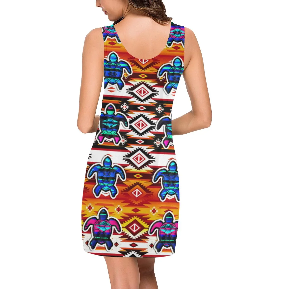 Adobe Fire Colored Turtles IkstsÃ­miwa Vest Dress