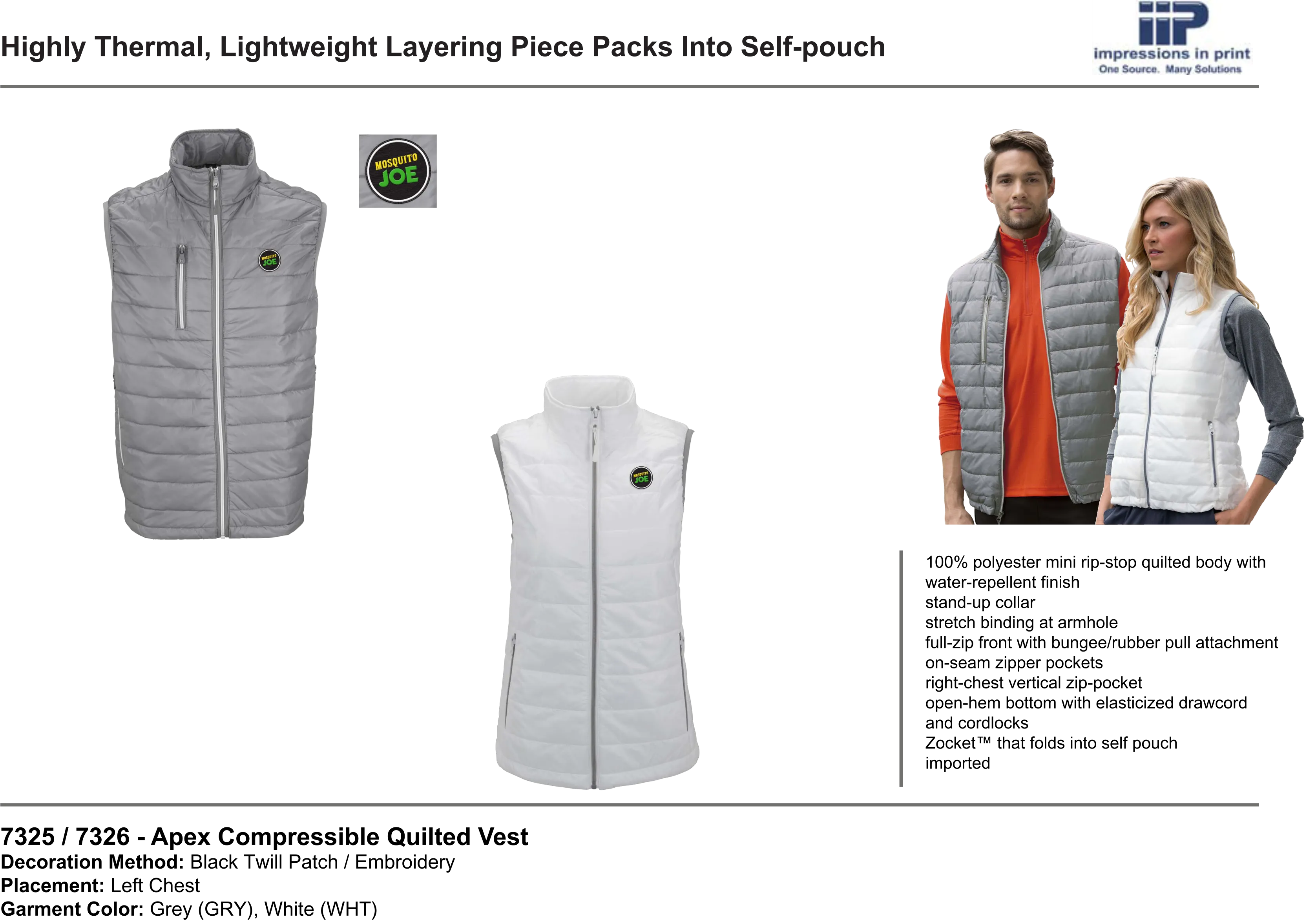 Apex Compressible Quilted Vest