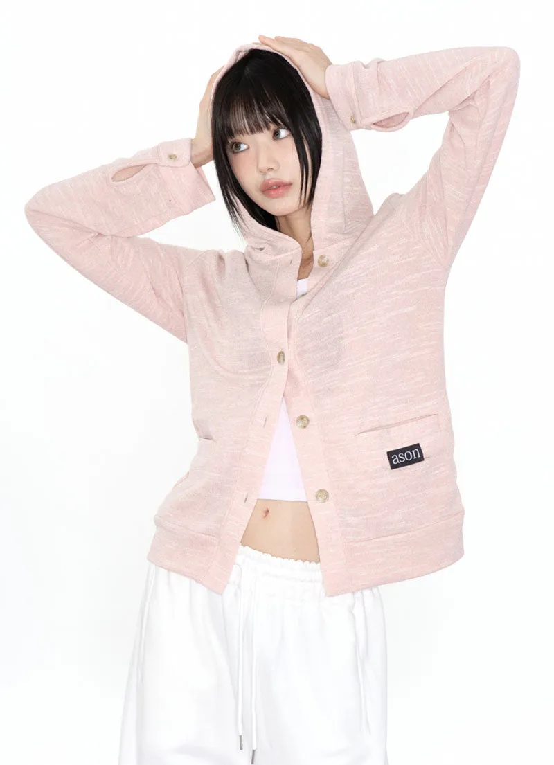 [AS ON] FW 24 SUNDAY HOOD CARDIGAN / PINK