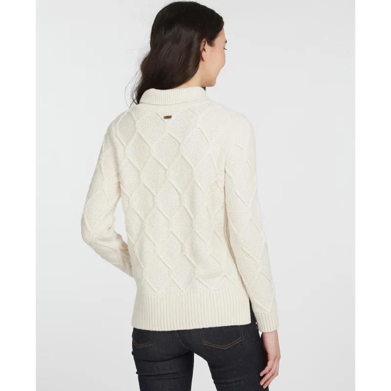 Barbour Burne Ladies Roll Neck Jumper - Cream