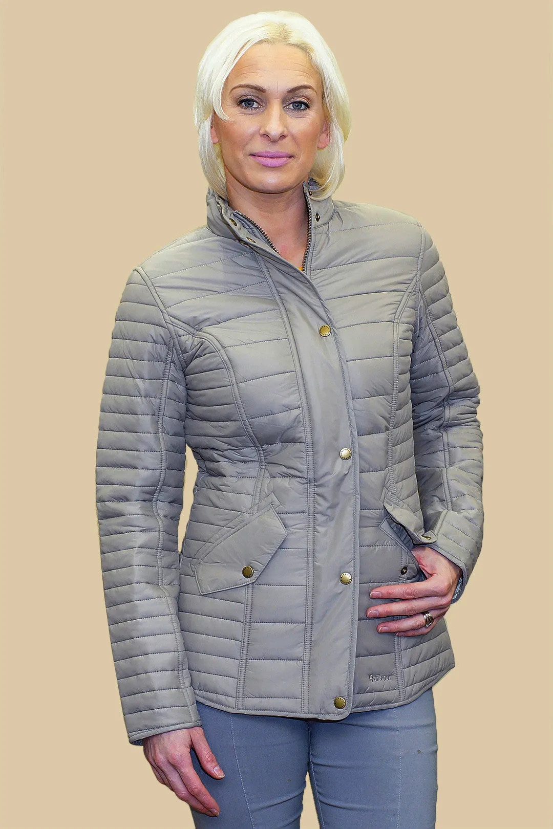 Barbour Crossrail ladies quilt in dark pearl LQU0764BE91