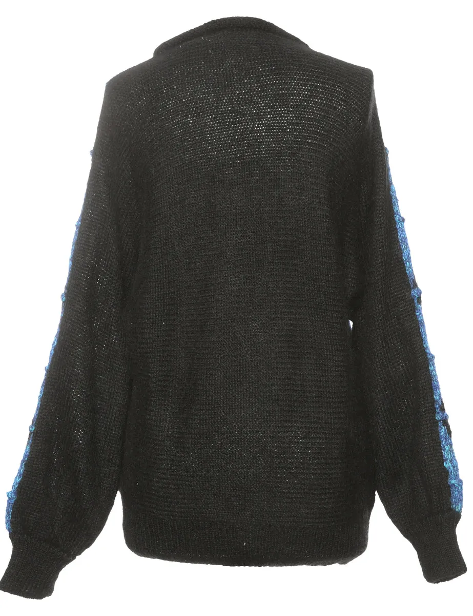 Beaded Black Jumper - M