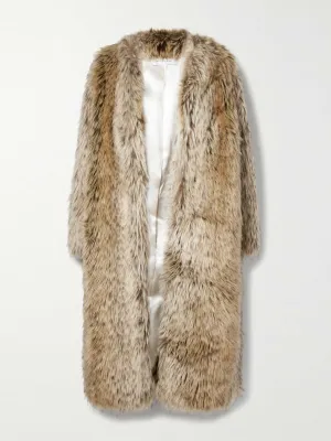 Beige faux fur coat