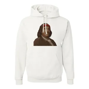 Ben Franklin Sweatband Pullover Hoodie | Ben Franklin Sweat Band White Pull Over Hoodie