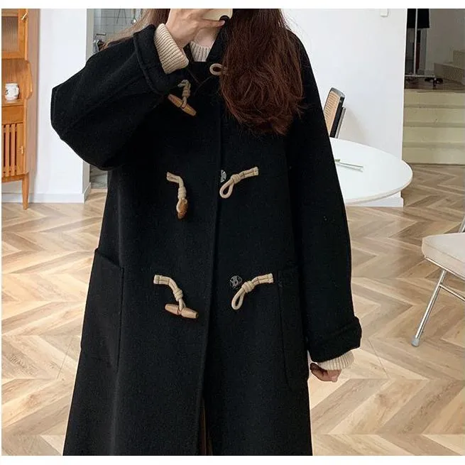 Big-Pocket Wool Duffle Coat