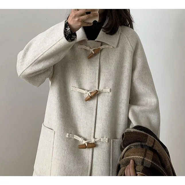 Big-Pocket Wool Duffle Coat