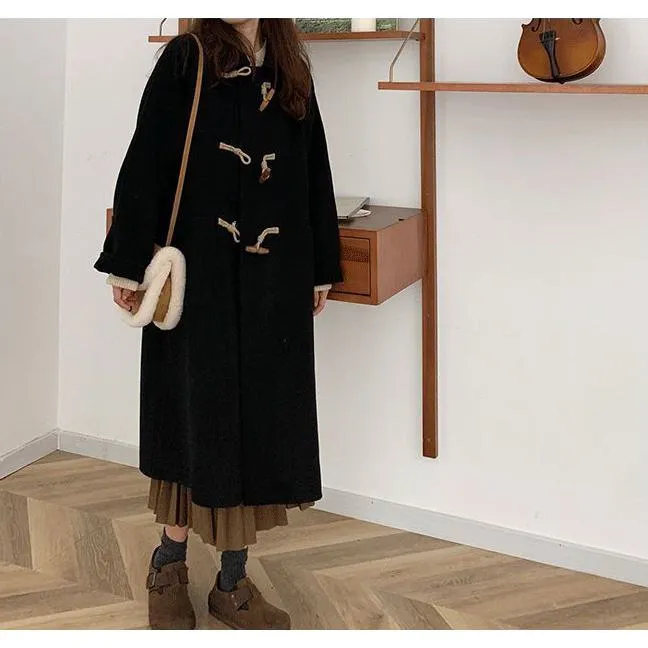 Big-Pocket Wool Duffle Coat