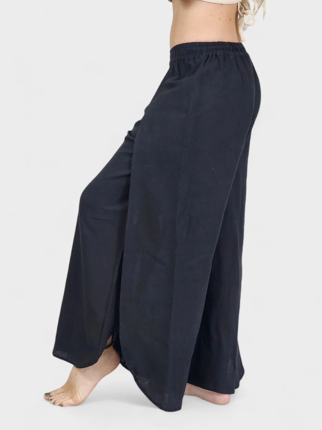 Black Jute Fly Away Trousers