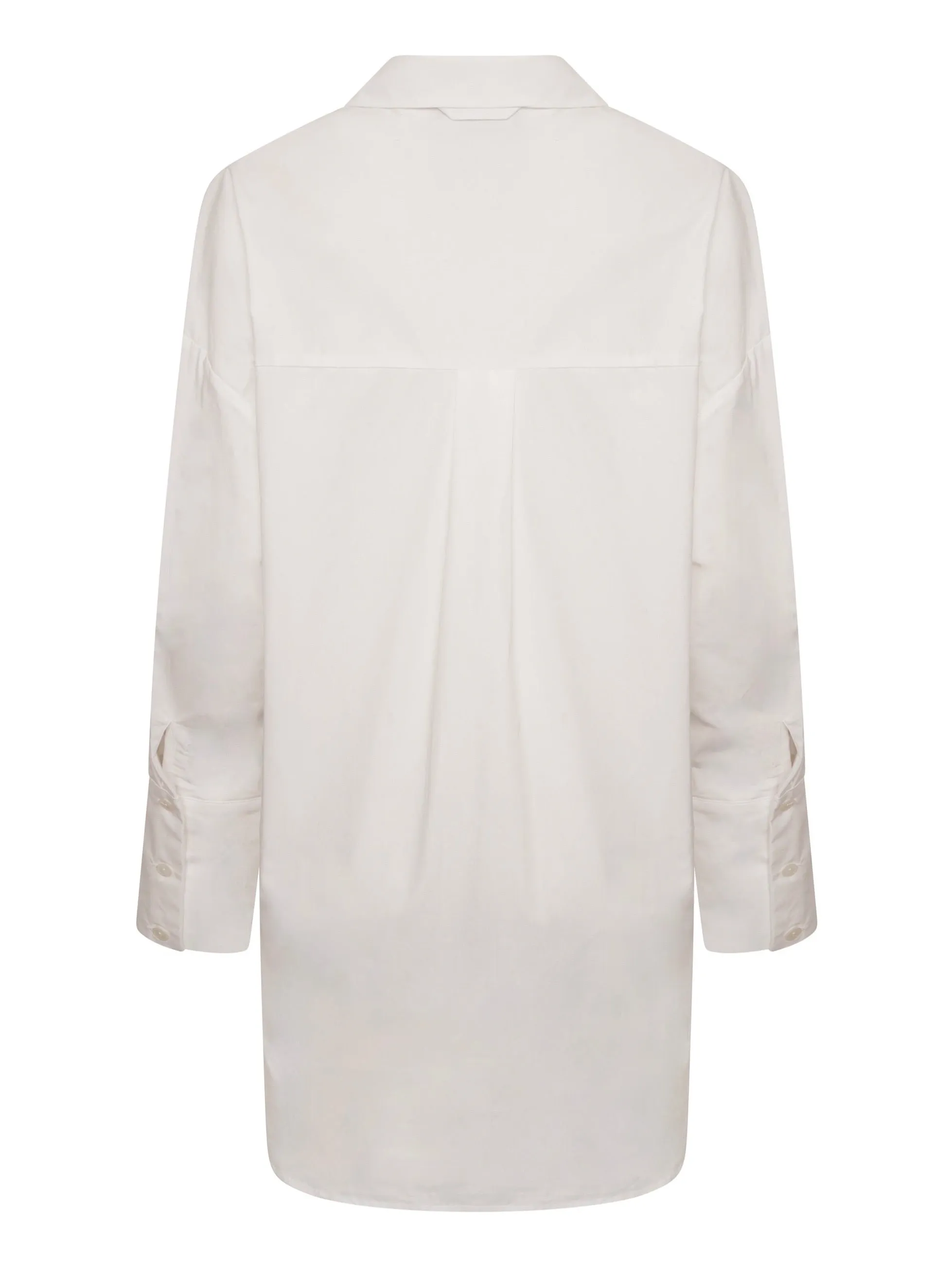 'BOSTON' COTTON OVERSIZED LONGLINE SHIRT WITH EMBROIDERY