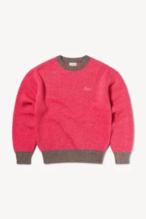 Brushed Mohair Crew Neck Knit Pink