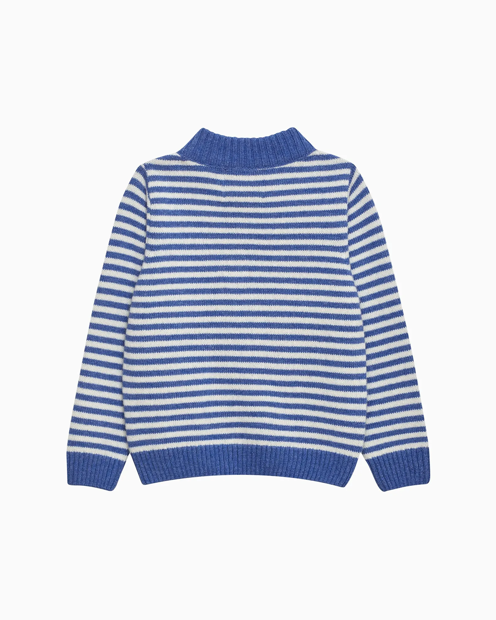 Calum Half-Zip Jumper in Sky Blue Stripe