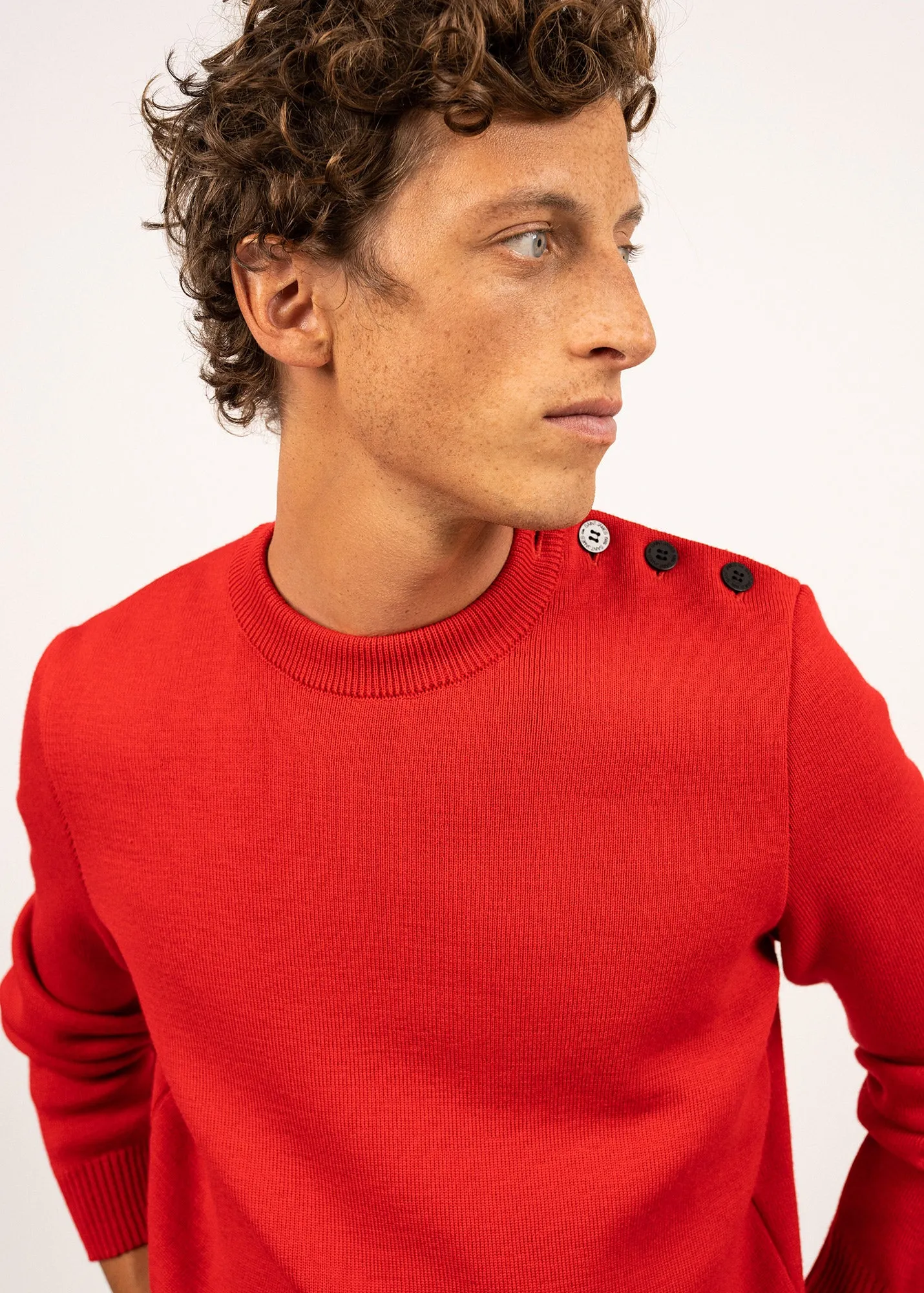 Cancale sailor jumper - regular fit, in pure new wool (ROUGE)