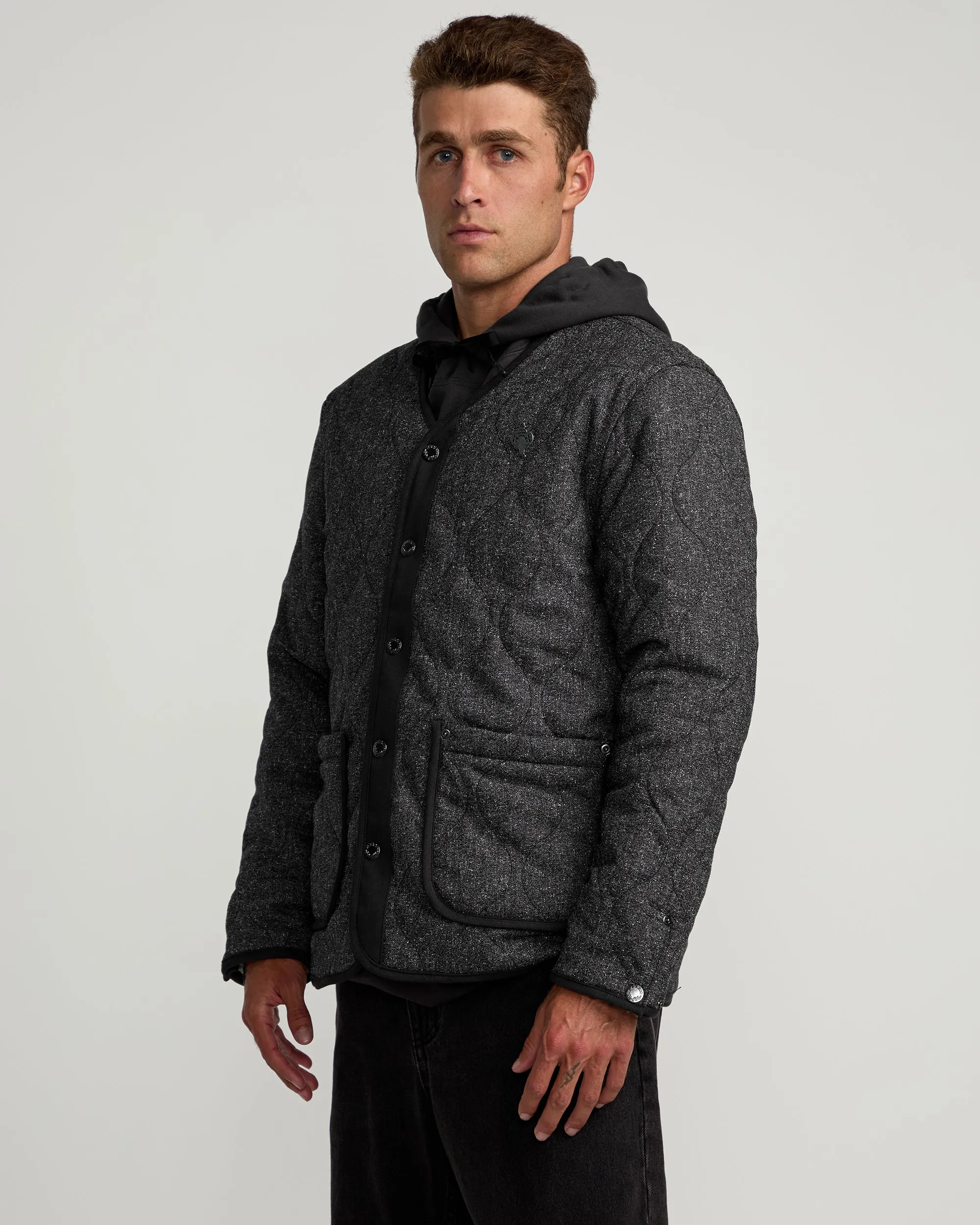 Chefs Kiss Quilted Jacket - Charcoal Heather