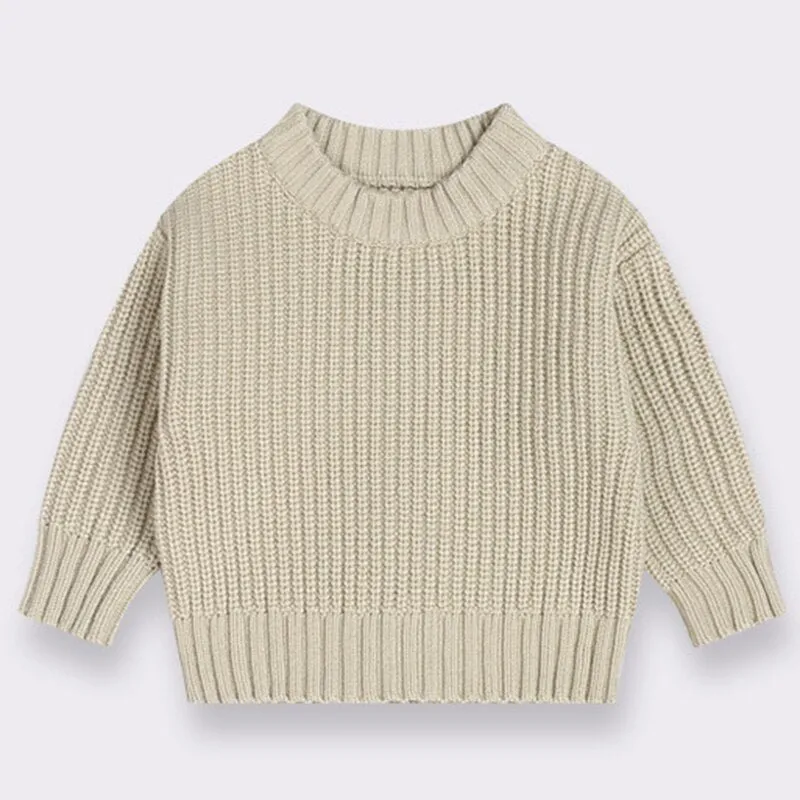 Cozy Kids' Round Neck Knit Sweater