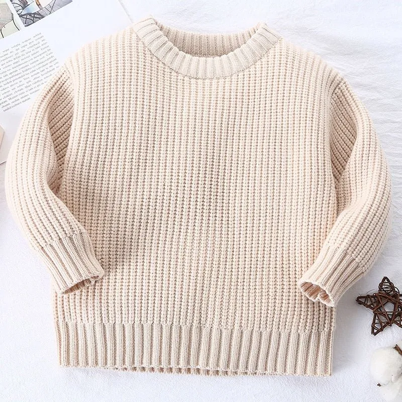 Cozy Kids' Round Neck Knit Sweater