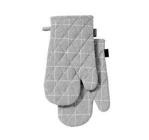 Eco Check 2 Pack Oven Mitt Grey