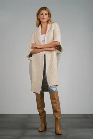 Elan Oatmeal Grey Long Cardigan Sweater