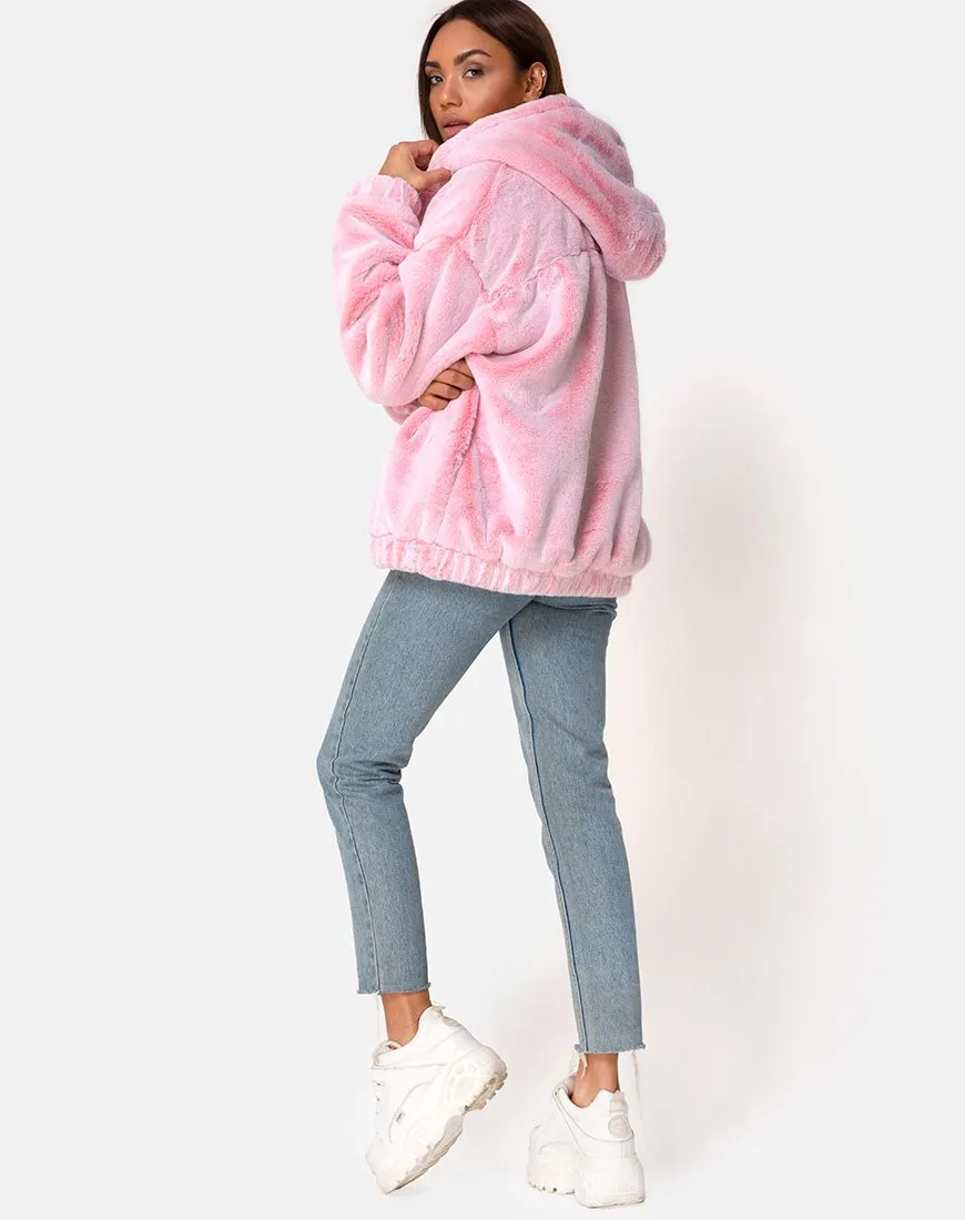 Emerson Jacket in Faux Fur Pink