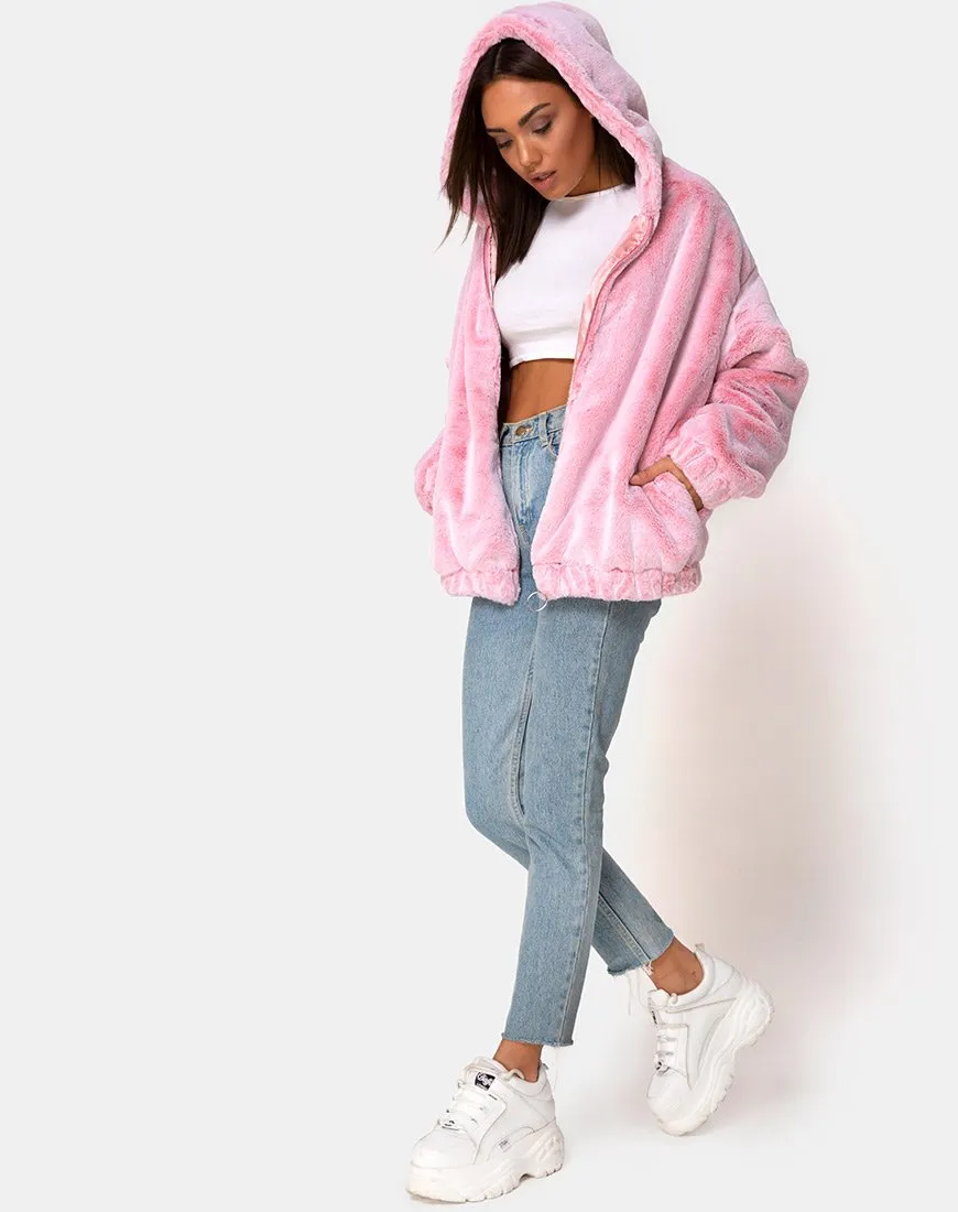 Emerson Jacket in Faux Fur Pink