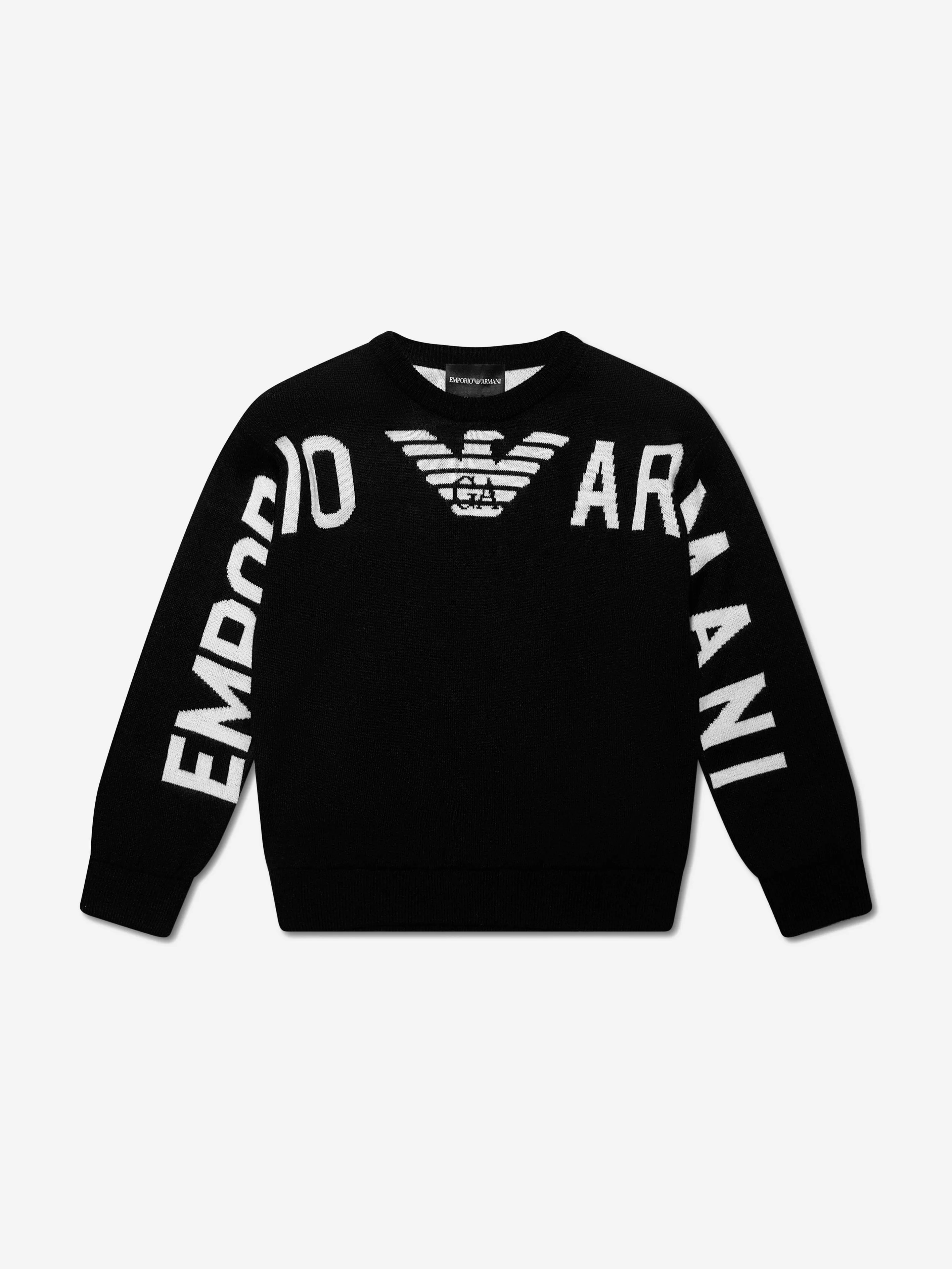 Emporio Armani Boys Wool Knitted Arm Logo Jumper