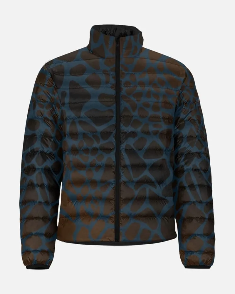 Exotic Ebony Giraffe Lightweight Puffer Jacket