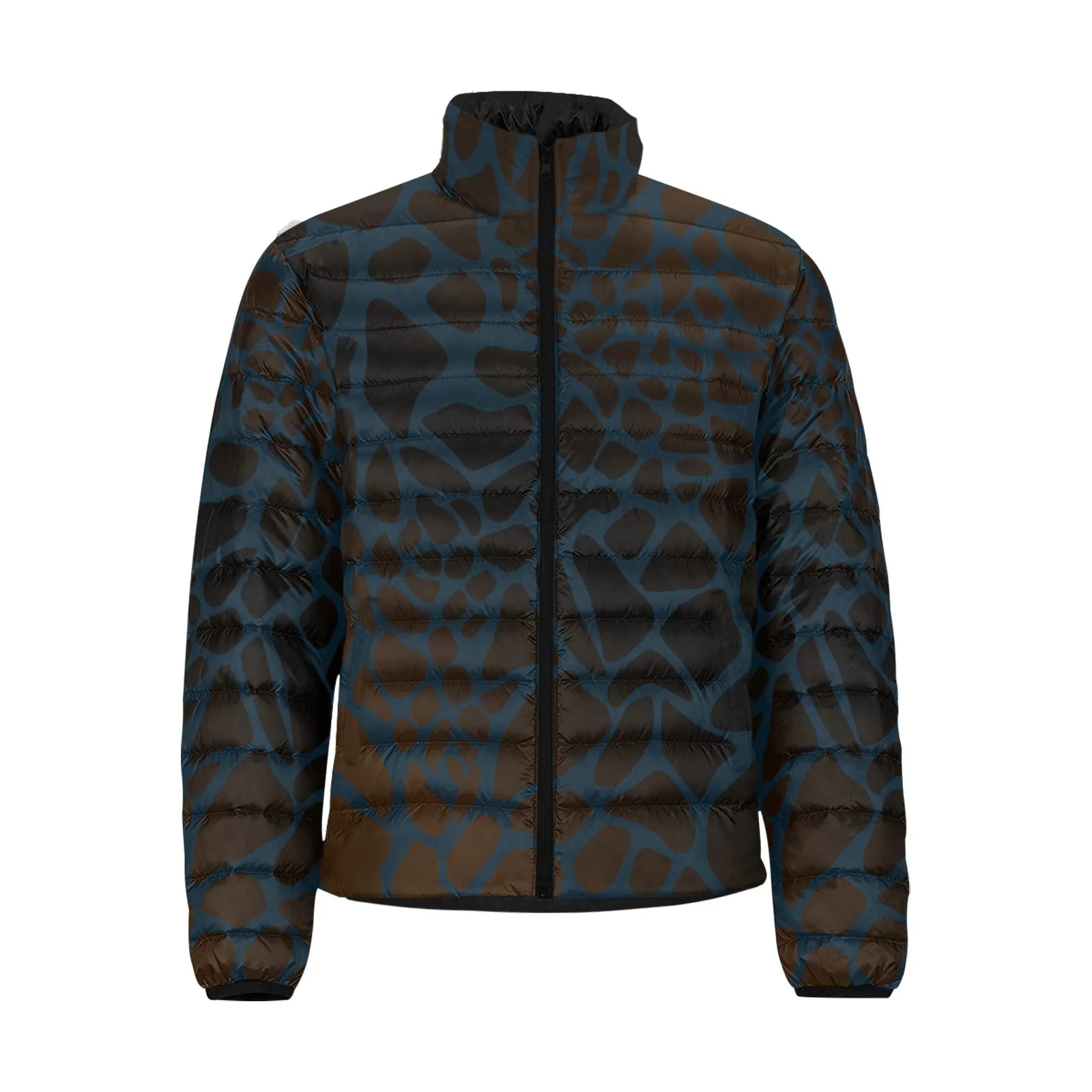 Exotic Ebony Giraffe Lightweight Puffer Jacket