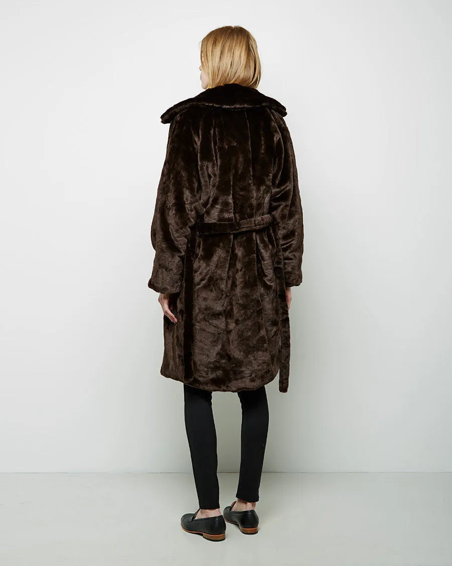 Faux Fur Blanket Coat