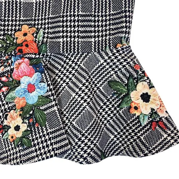 Floral Houndstooth Vest