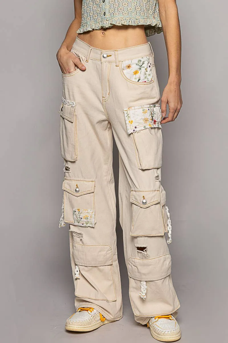 Floral Patches and Pockets Jeans