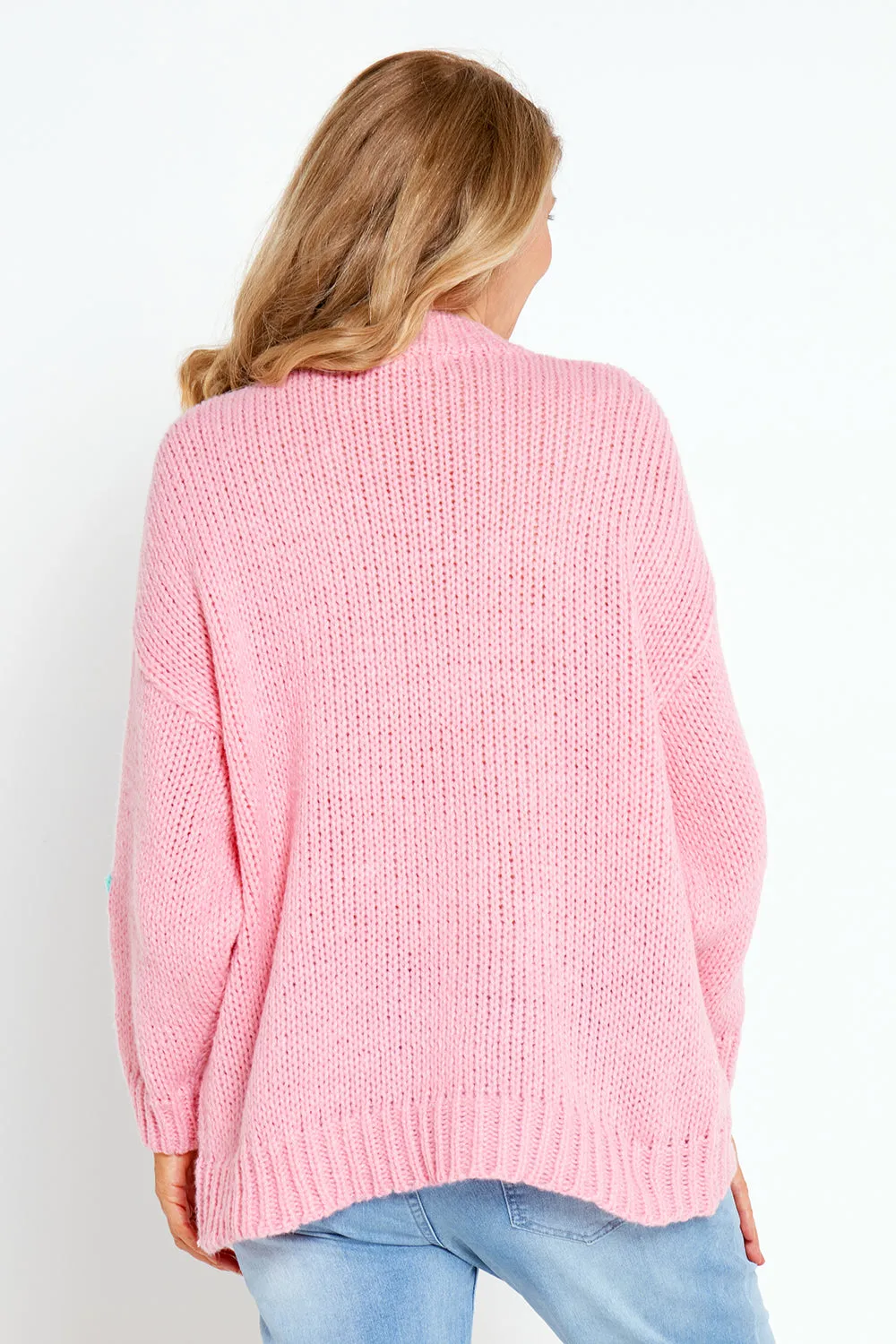 Flower Power Knit Jumper - Pink Floral