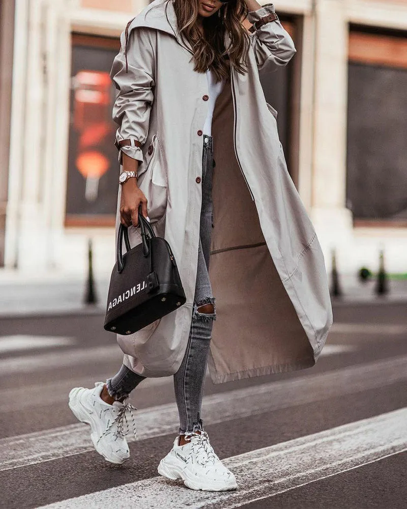 Flytonn-Fall Outfits Women Outwear Streetwear -women's outerwear women's coat New Women's Casual Mid-length Trench Coat