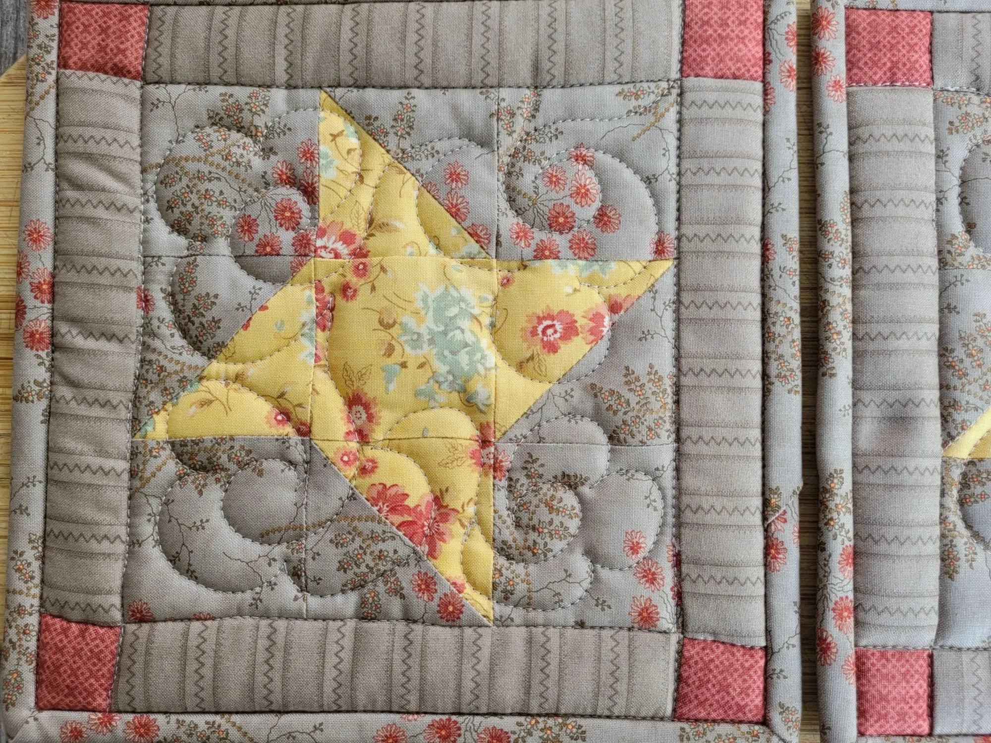 Friendship Star Quilted Potholders