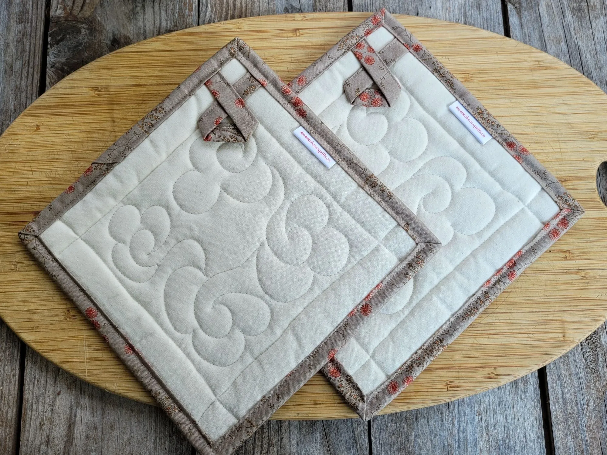 Friendship Star Quilted Potholders