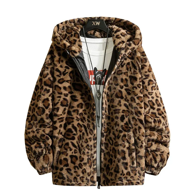 Funki Buys | Jackets | Women's Leopard Print Zip Hoodie Jacket