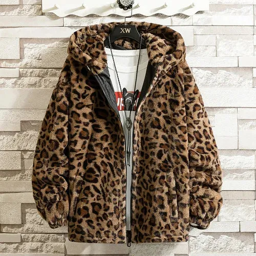 Funki Buys | Jackets | Women's Leopard Print Zip Hoodie Jacket