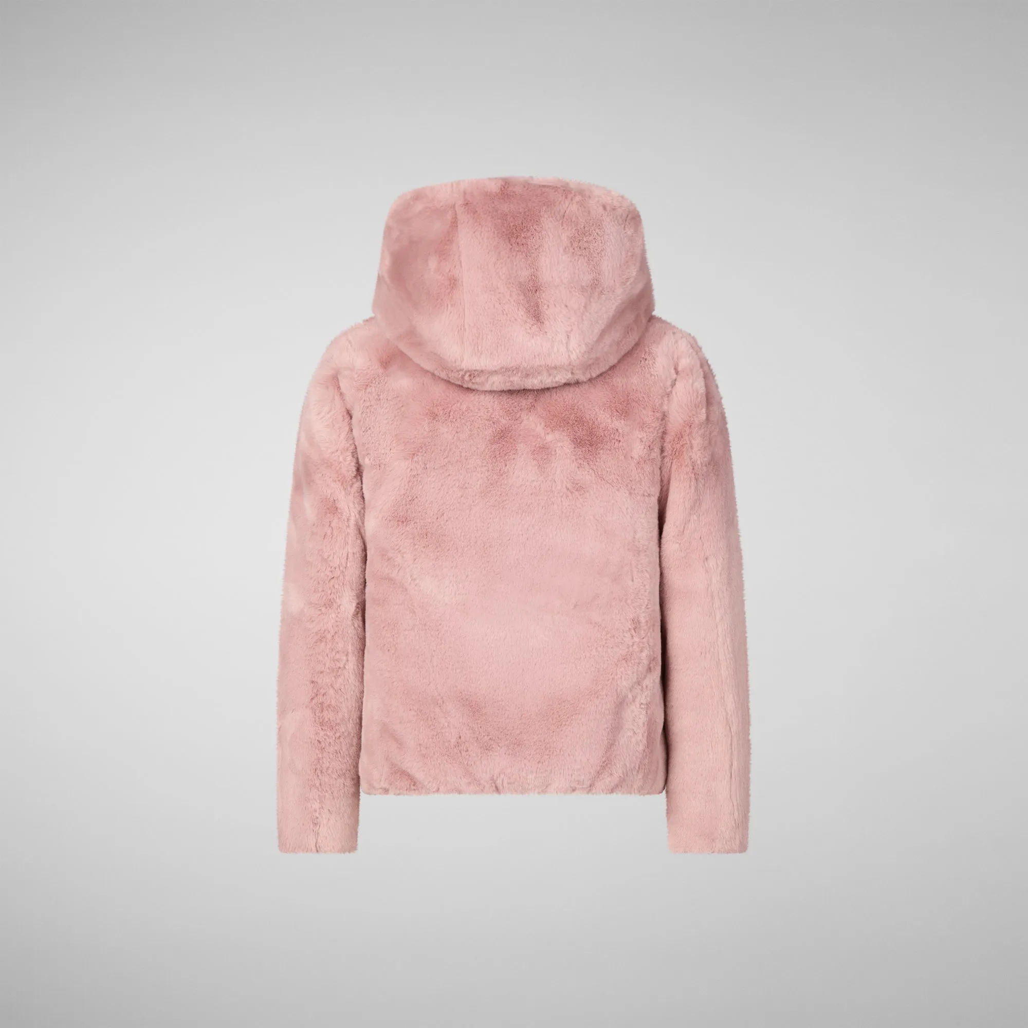 Girls' hooded reversible jacket Chloe in blush pink