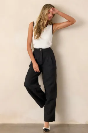 Glass Half Full Black Tweed Pants