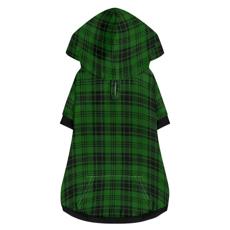 Green and Black Plaid Dog Hoodie for Stylish Pups