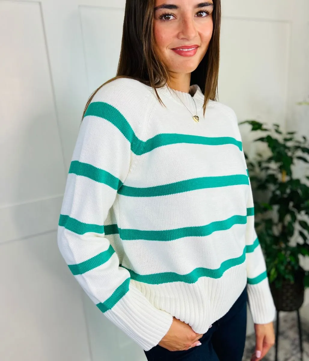 Green Classic Striped Jumper