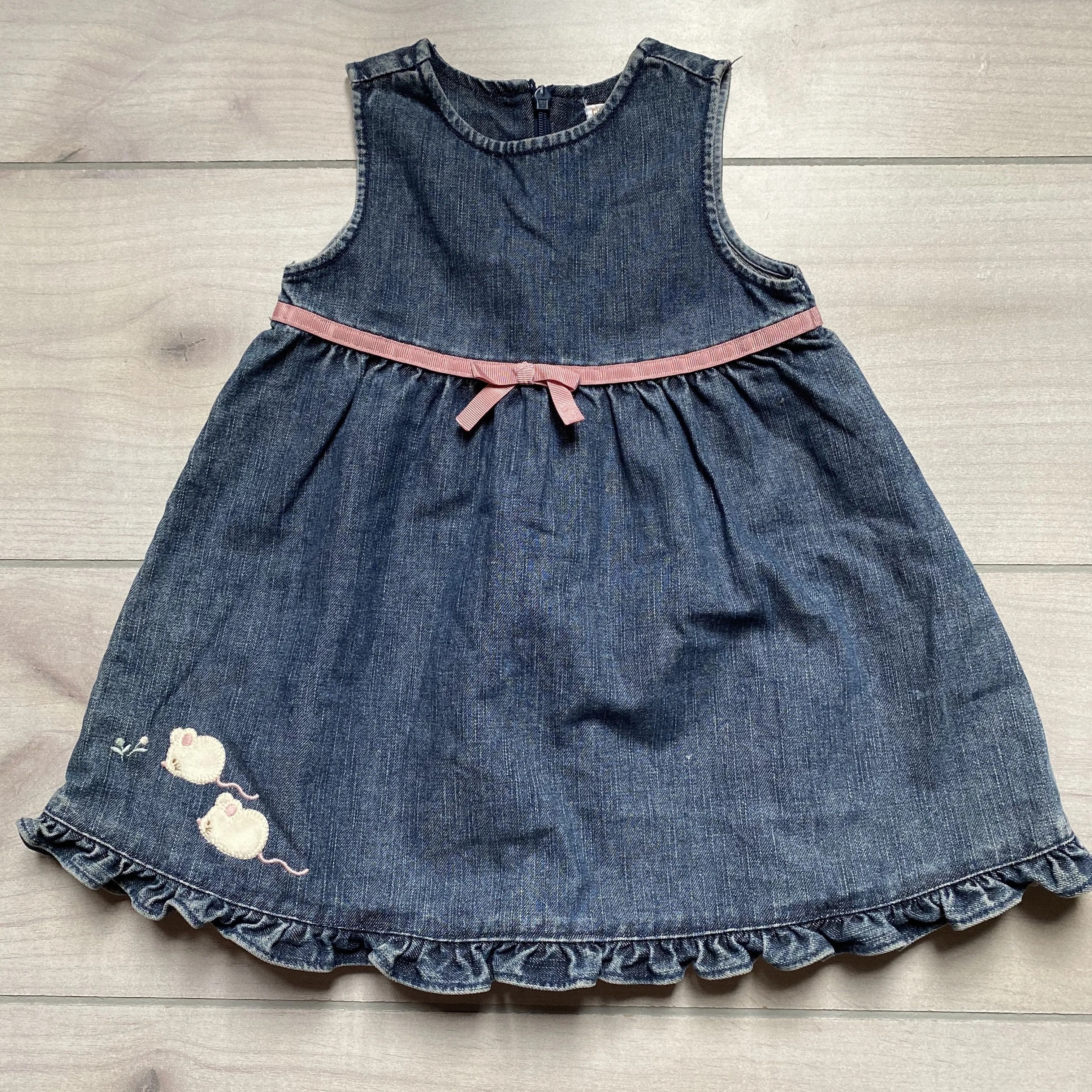 Gymboree Denim Mice Applique Jumper Dress