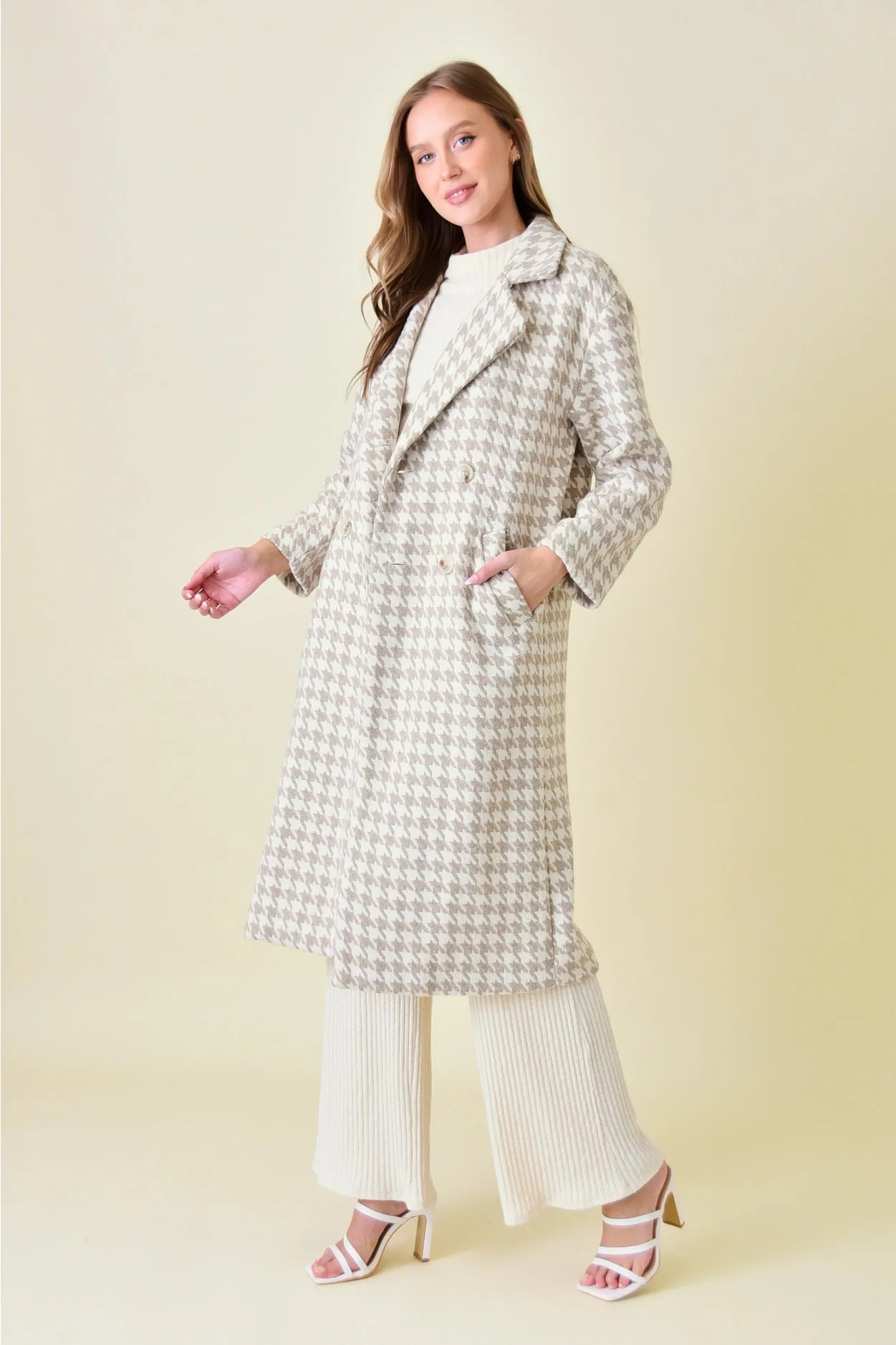 Hazel Houndstooth Coat