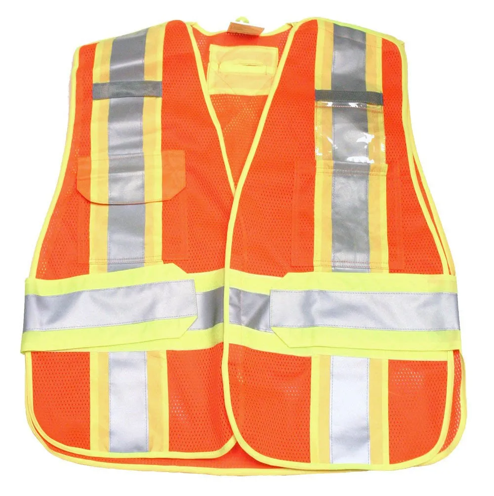 Hi-Vis 5 Point Tear-Away Vest Orange - Tuff Grade Brand