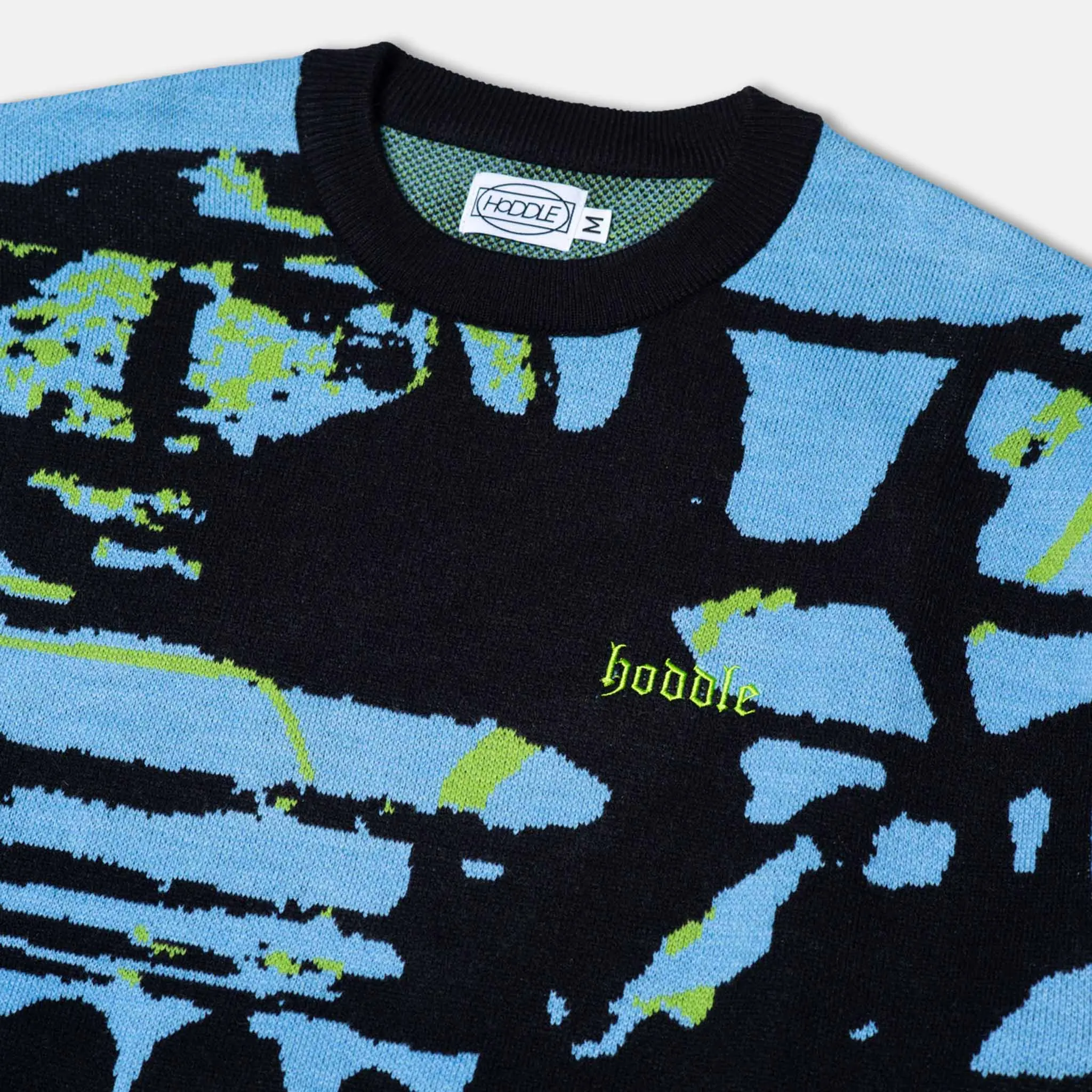 Hoddle Skateboards - Dungeon Knitted Jumper - Blue / Black / Green