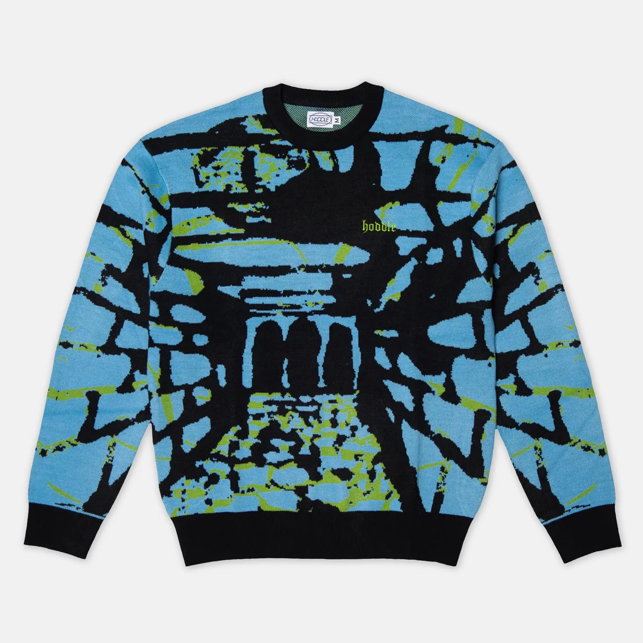 Hoddle Skateboards - Dungeon Knitted Jumper - Blue / Black / Green