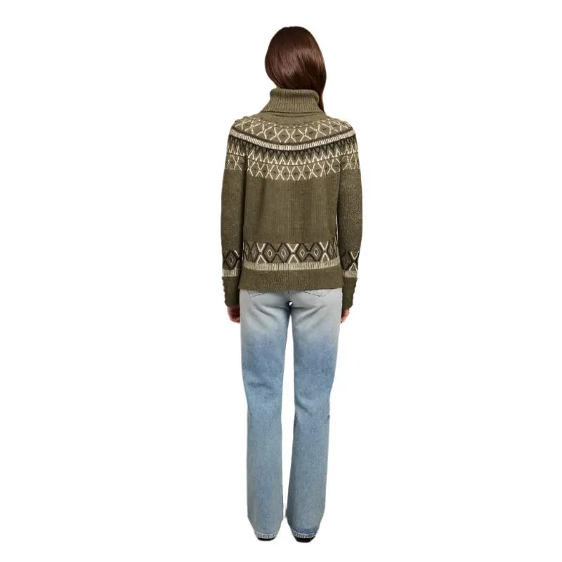 Holland Cooper Fairisle Knit Ladies Alpaca Mix Jumper - Khaki