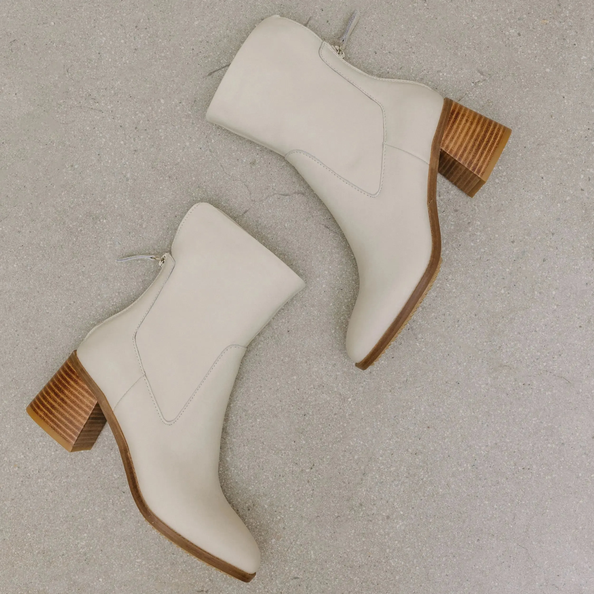 Island White Leather Booties