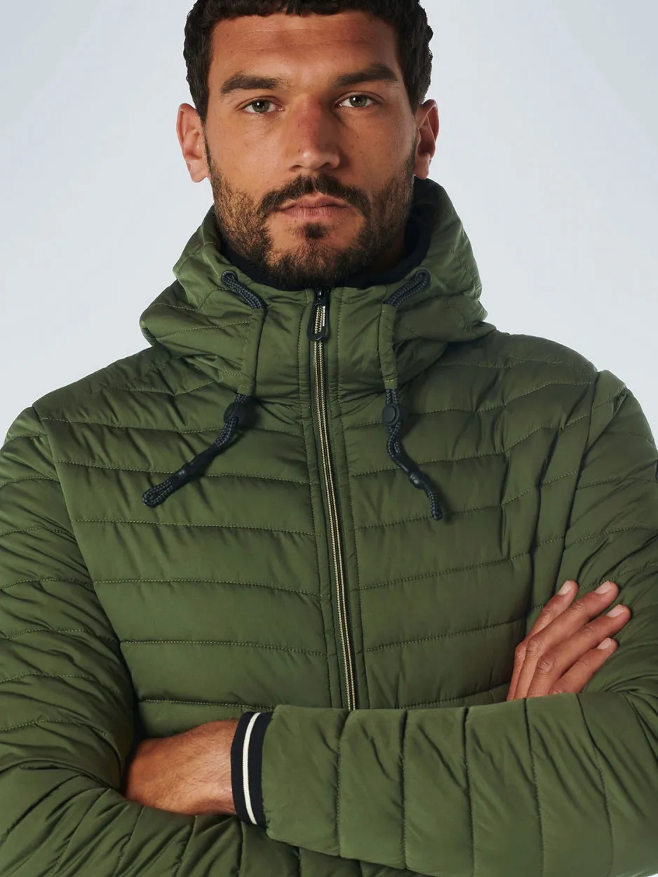 Jacket Hooded Short Fit Padded | Dark Green