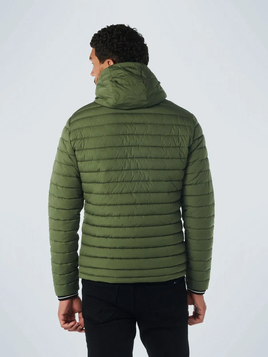 Jacket Hooded Short Fit Padded | Dark Green