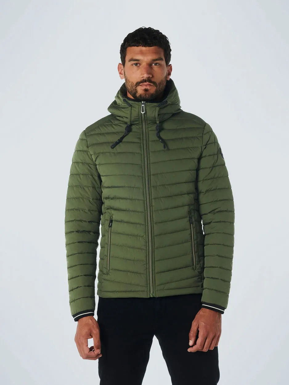 Jacket Hooded Short Fit Padded | Dark Green